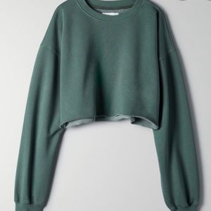 Aritzia TNA Cozy Af cropped sweatshirt forest green